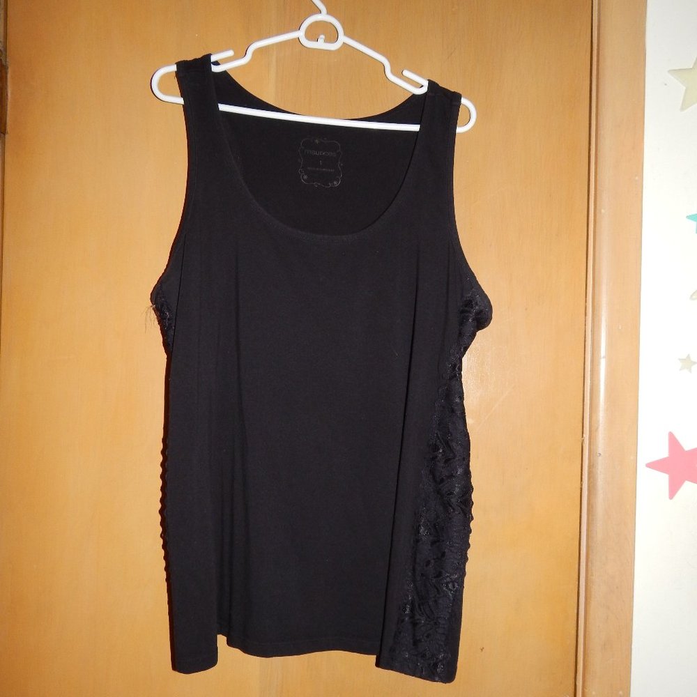 Maurices Black Tank Top with Lace